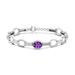 Amethyst Sterling Silver Bracelet